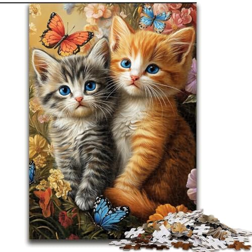 Puzzle für Erwachsene, 1000 Teile, umarmende Katze, Familienunterhaltungsspielzeug, ganze Familie, ab 14 Jahren (Größe 50x75cm) von LiJianXXR