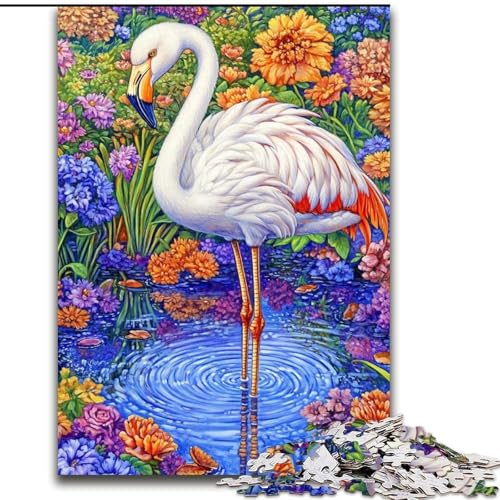Puzzle für Erwachsene, 1000 Teile, weißer Flamingo, für Kinder ab 14 Jahren, Lernspiel, Herausforderung, Spielzeug, Geschenk zum Geburtstag (Größe 50x75cm) von LiJianXXR