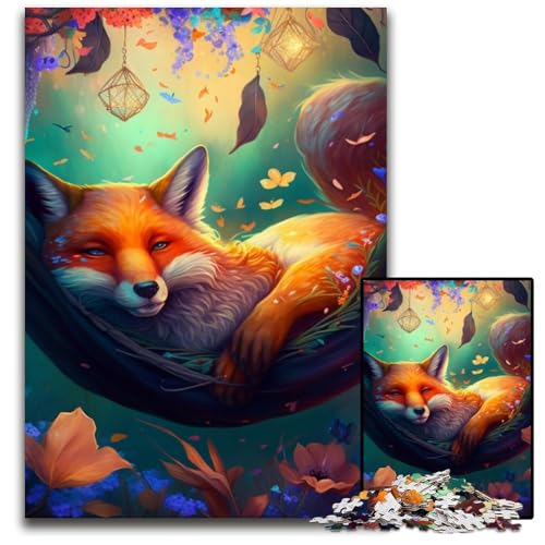 Puzzle für Erwachsene, 1000 Teile, wunderschöne Fuchs-Puzzles für Erwachsene, für Teenager und Familienspaß – DIY-Denkspiel als Geschenk, 26x38cm/10,23x14,96 Zoll von LiJianXXR