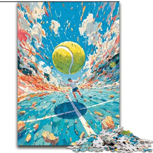 Puzzle für Erwachsene, 1000 Tennissportarten, Stressabbau, schwierige Herausforderung, Wichtelgeschenke für Kinder ab 14 Jahren (Größe 50x75cm) von LiJianXXR