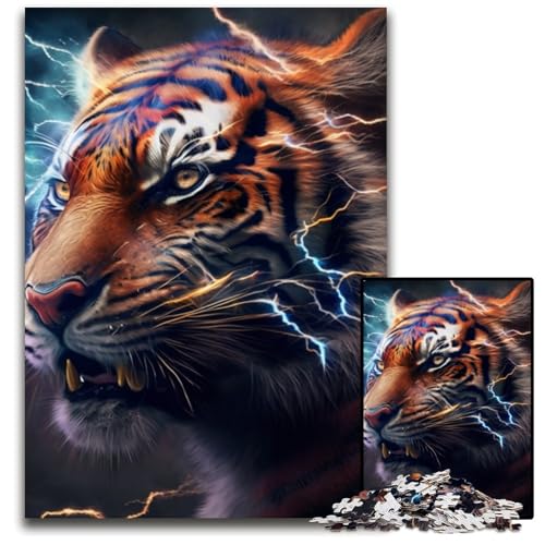 Puzzle für Erwachsene, 1000 Tiger-Puzzle aus Pappe, Teenager, Paare und Freunde zum Geburtstag, zu Weihnachten, 26x38cm/10,23x14,96 Zoll Puzzle für Erwachsene, 1000 Tiger-Puzzle aus Pappe, Teenager, Paare und Freunde zum Geburtstag, zu Weihnachten, 26x38cm/10,23x14,96 Zoll von LiJianXXR