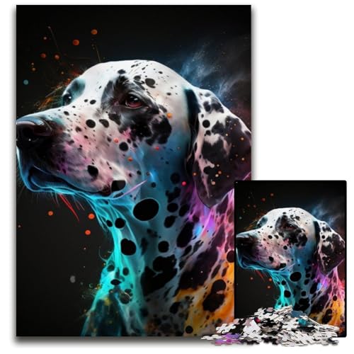Puzzle für Erwachsene, 1000-teiliges Dalmatiner-Holzpuzzle für Erwachsene, anspruchsvolles Denkspiel für Teenager, unterhaltsames interaktives Spiel für die ganze Familie, 50x75cm/19,68x29,52 Zoll von LiJianXXR