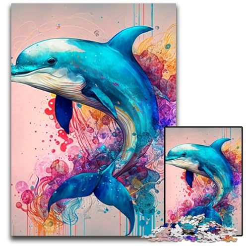 Puzzle für Erwachsene, 1000-teiliges Delphin-Puzzle aus Pappe für Erwachsene, anspruchsvolles Denkspiel für Teenager, unterhaltsames interaktives Spiel für die ganze Familie, 26x38cm/10,23x14,96 Zoll Puzzle für Erwachsene, 1000-teiliges Delphin-Puzzle aus Pappe für Erwachsene, anspruchsvolles Denkspiel für Teenager, unterhaltsames interaktives Spiel für die ganze Familie, 26x38cm/10,23x14,96 Zoll von LiJianXXR