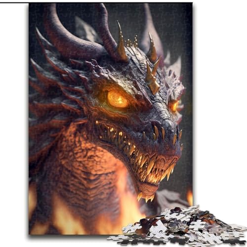 Puzzle für Erwachsene, 1000-teiliges Drachenkopf-I-Puzzle aus Karton, anspruchsvolles Denkspiel für Teenager und Familien, 1000 Teile(26x38cm) von LiJianXXR