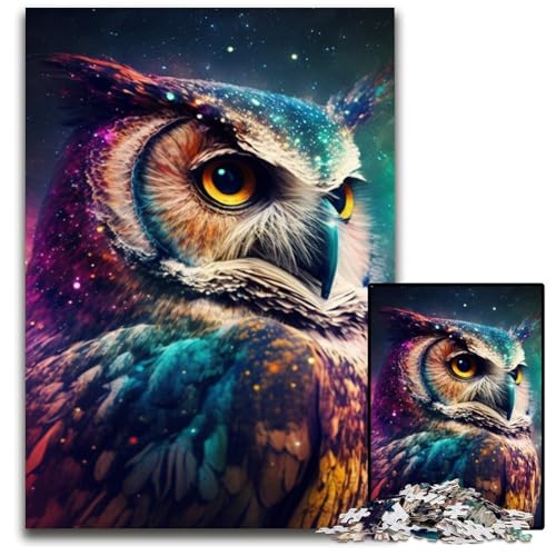 Puzzle für Erwachsene, 1000-teiliges Eulen-Holzpuzzle für Erwachsene, anspruchsvolles Denkspiel für Teenager, unterhaltsames interaktives Spiel für die ganze Familie, 50x75cm/19,68x29,52 Zoll von LiJianXXR