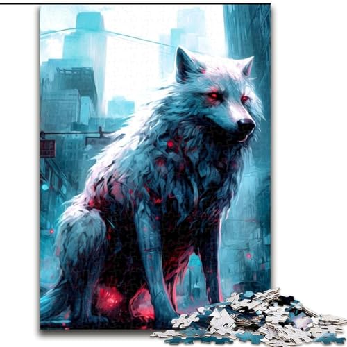 Puzzle für Erwachsene, 1000-teiliges Fantasy-Wolf-Puzzle aus Karton, anspruchsvolles DIY-Denkspiel, interaktives Familienspiel, 1000 Teile(26x38cm) von LiJianXXR