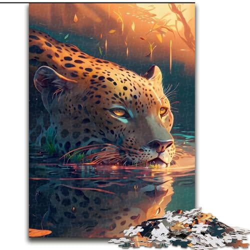 Puzzle für Erwachsene, 1000-teiliges Jaguar-im-Untiefen-Puzzle aus Karton, anspruchsvolles Denkspiel für Teenager und Familien, 1000 Teile(26x38cm) von LiJianXXR