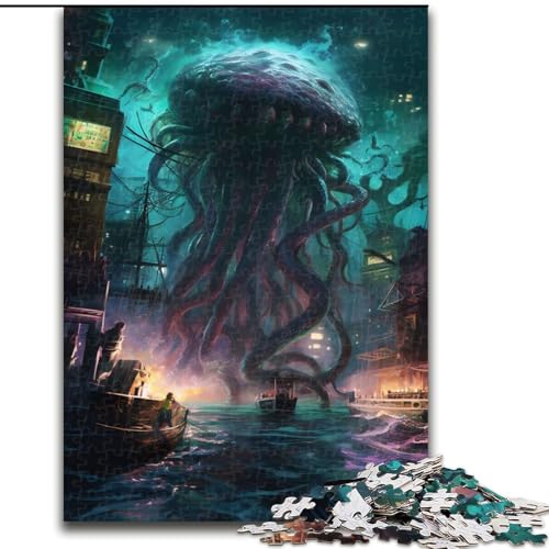 Puzzle für Erwachsene, 1000-teiliges Kraken-Puzzle aus Karton, lustige Aktivitäten für zu Hause, Geburtstagsgeschenk, Reisegeschenke, 1000 Teile(26x38cm) von LiJianXXR