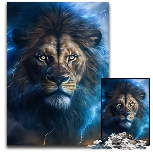 Puzzle für Erwachsene, 1000-teiliges Löwen-Holzpuzzle für Erwachsene, anspruchsvolles Denkspiel für Teenager, unterhaltsames interaktives Spiel für die ganze Familie, 50x75cm/19,68x29,52 Zoll von LiJianXXR