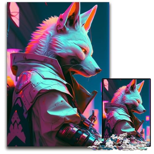 Puzzle für Erwachsene, 1000-teiliges Neon-Krieger-Holzpuzzle für Erwachsene, anspruchsvolles Denkspiel für Teenager, unterhaltsames interaktives Spiel für die ganze Familie, 50x75cm/19,68x29,52 Zoll von LiJianXXR
