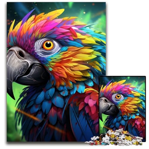Puzzle für Erwachsene, 1000-teiliges Papageien-Holzpuzzle für Erwachsene, anspruchsvolles Denkspiel für Teenager, unterhaltsames interaktives Spiel für die ganze Familie, 50x75cm/19,68x29,52 Zoll von LiJianXXR