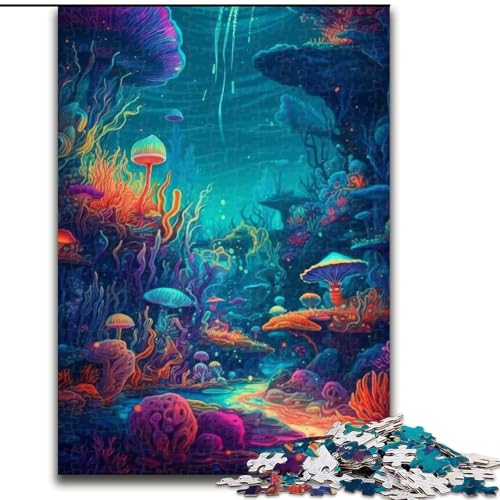 Puzzle für Erwachsene, 1000-teiliges Psychedelisches Ozean-Puzzle aus Holz, anspruchsvolles Denkspiel für Teenager und Familien, 1000 Teile(50x75cm) von LiJianXXR