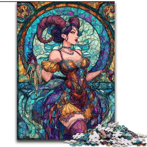 Puzzle für Erwachsene, 1000-teiliges Puzzle, Buntglas-Animation, Spielzeug, Lernspiele, Stressabbau, Eltern-Kind-Interaktion (Größe 26x38cm) von LiJianXXR