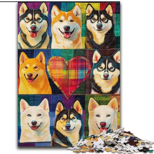 Puzzle für Erwachsene, 1000-teiliges Puzzle, Hundecollage, Spielzeug, Lernspiele, Stressabbau, Eltern-Kind-Interaktion (Größe 26x38cm) von LiJianXXR