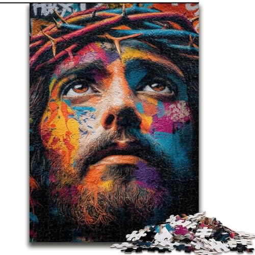 Puzzle für Erwachsene, 1000-teiliges Puzzle, Jesus-Kunst, Spielzeug, Lernspiele, Stressabbau, Eltern-Kind-Interaktion (Größe 26x38cm) von LiJianXXR