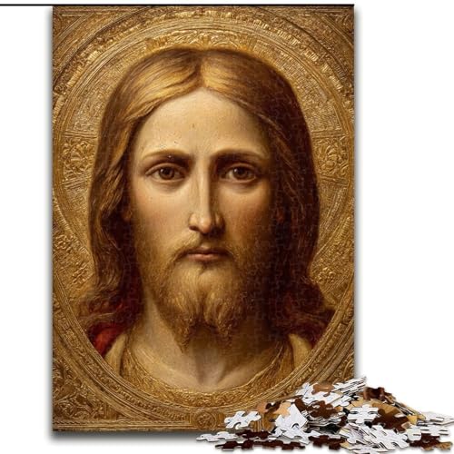 Puzzle für Erwachsene, 1000-teiliges Puzzle, Jesus-Kunst, Spielzeug, Lernspiele, Stressabbau, Eltern-Kind-Interaktion (Größe 50x75cm) von LiJianXXR