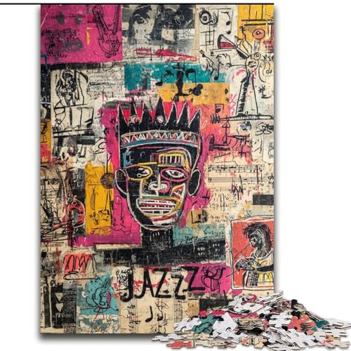 Puzzle für Erwachsene, 1000-teiliges Puzzle, Moderne Kunst von Basquiat, Spielzeug, Lernspiele, Stressabbau, Eltern-Kind-Interaktion (Größe 50x75cm) von LiJianXXR