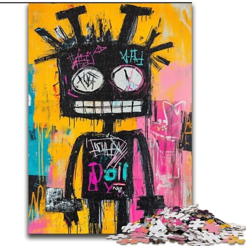 Puzzle für Erwachsene, 1000-teiliges Puzzle, Roboter im Basquiat-Stil, Spielzeug, Lernspiele, Stressabbau, Eltern-Kind-Interaktion (Größe 26x38cm) von LiJianXXR