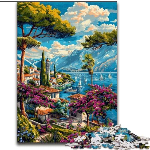 Puzzle für Erwachsene, 1000-teiliges Puzzle, italienisches Stadtbild, Spielzeug, Lernspiele, Stressabbau, Eltern-Kind-Interaktion (Größe 50x75cm) von LiJianXXR