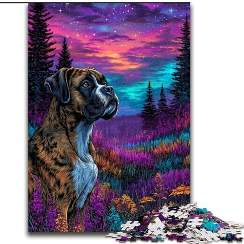 Puzzle für Erwachsene, Boxerhund, Familienspiel, Stressabbau, schwierige Herausforderung, EIN Kunstwerk für Kinder ab 14 Jahren (Größe 26x38cm) von LiJianXXR