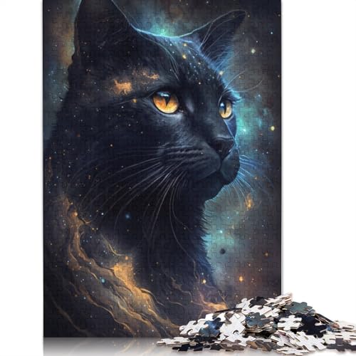 Puzzle für Erwachsene, Galaxie, Schwarze Katze, 1000 Teile, Holzpuzzle für Erwachsene und Kinder ab 12 Jahren, tolles Geschenk für Erwachsene, Größe: 75 x 50 cm Puzzle für Erwachsene, Galaxie, Schwarze Katze, 1000 Teile, Holzpuzzle für Erwachsene und Kinder ab 12 Jahren, tolles Geschenk für Erwachsene, Größe: 75 x 50 cm von LiJianXXR