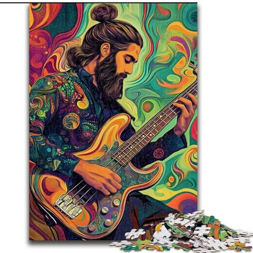 Puzzle für Erwachsene, Gitarre Spielen, Familienspiel zum Stressabbau, schwierige Herausforderung, EIN Kunstwerk für Kinder ab 14 Jahren (Größe 26x38cm) von LiJianXXR