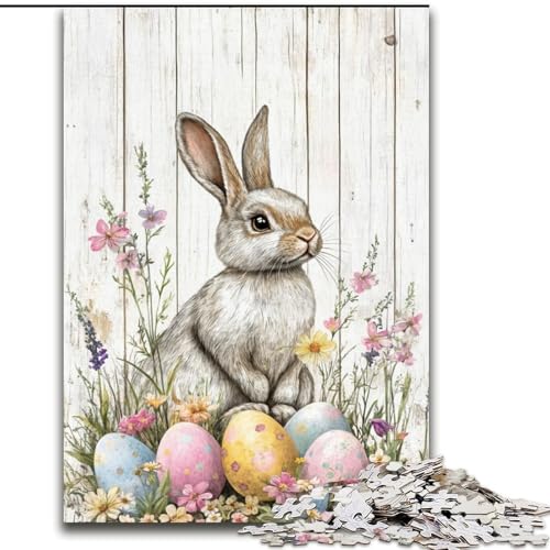 Puzzle für Erwachsene, Osterhase, Familienspiel, Stressabbau, schwierige Herausforderung, EIN Kunstwerk für Kinder ab 14 Jahren (Größe 50x75cm) von LiJianXXR