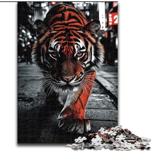 Puzzle für Erwachsene, Tiger, Familienspiel, Stressabbau, schwierige Herausforderung, EIN Kunstwerk für Kinder ab 14 Jahren (Größe 50x75cm) von LiJianXXR