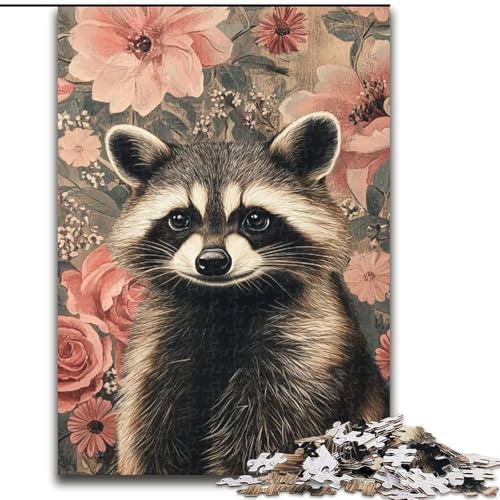 Puzzle für Erwachsene, Waschbär, Familienspiel, Stressabbau, schwierige Herausforderung, EIN Kunstwerk für Kinder ab 14 Jahren (Größe 50x75cm) von LiJianXXR