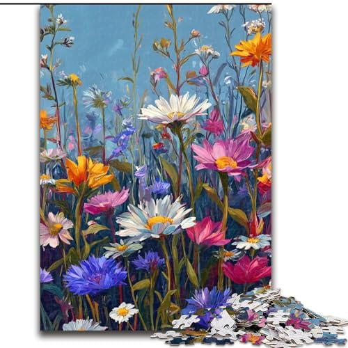 Puzzle für Erwachsene, Wildblumen-Sommer, Familienspiel zum Stressabbau, schwierige Herausforderung, EIN Kunstwerk für Kinder ab 14 Jahren (Größe 50x75cm) von LiJianXXR