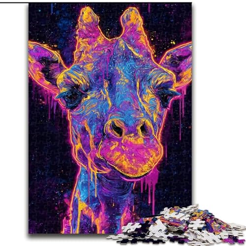Puzzle für Erwachsene, geheimnisvolle Giraffe, Familienspiel zum Stressabbau, schwierige Herausforderung, EIN Kunstwerk für Kinder ab 14 Jahren (Größe 26x38cm) von LiJianXXR