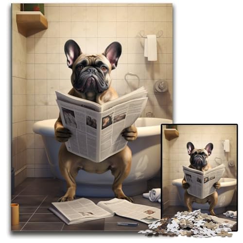 Puzzle für Erwachsene,1000 Teile,Französische Bulldogge liest Zeitung,Papppuzzle für Erwachsene,anspruchsvolles Denkspiel für Teenager,unterhaltsames interaktives Spiel für die ganze Familie,26x38cm Puzzle für Erwachsene,1000 Teile,Französische Bulldogge liest Zeitung,Papppuzzle für Erwachsene,anspruchsvolles Denkspiel für Teenager,unterhaltsames interaktives Spiel für die ganze Familie,26x38cm von LiJianXXR