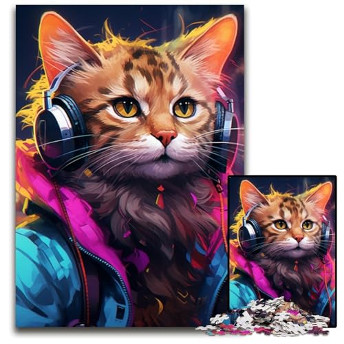 Puzzle für Erwachsene,1000 Teile,farbenfrohes Katzen-Kunstpuzzle aus Pappe für Erwachsene,anspruchsvolles Denkspiel für Teenager,unterhaltsames interaktives Spiel für die ganze Familie,26x38cm Puzzle für Erwachsene,1000 Teile,farbenfrohes Katzen-Kunstpuzzle aus Pappe für Erwachsene,anspruchsvolles Denkspiel für Teenager,unterhaltsames interaktives Spiel für die ganze Familie,26x38cm von LiJianXXR
