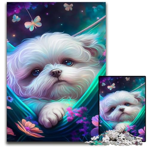 Puzzle für Erwachsene,1000 Teile,wunderschönes Malteser-Holzpuzzle für Erwachsene,anspruchsvolles Denkspiel für Teenager,unterhaltsames interaktives Spiel für die ganze Familie,50x75cm von LiJianXXR