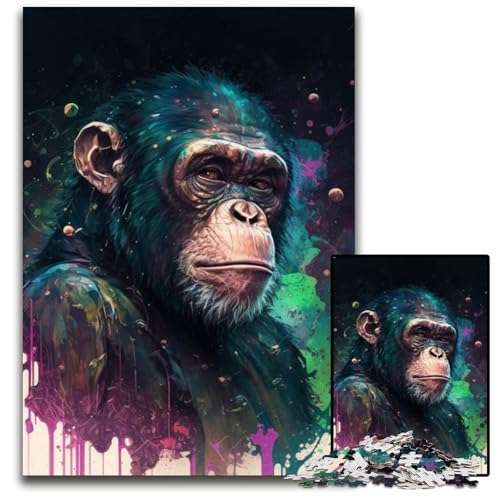 Puzzle für Erwachsene,1000-teiliges Fantasy-Schimpansen-Puzzle aus Pappe für Erwachsene,anspruchsvolles Denkspiel für Teenager,unterhaltsames interaktives Spiel für die ganze Familie,26x38cm Puzzle für Erwachsene,1000-teiliges Fantasy-Schimpansen-Puzzle aus Pappe für Erwachsene,anspruchsvolles Denkspiel für Teenager,unterhaltsames interaktives Spiel für die ganze Familie,26x38cm von LiJianXXR