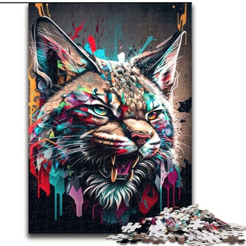 Puzzle für Erwachsene 1000 Teile Lynx Panorama-Set Rechtes Puzzle aus Karton, anspruchsvolles DIY-Denkspiel, interaktives Familienspiel 1000 Teile(26x38cm) von LiJianXXR