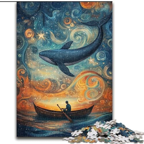 Puzzle für Erwachsene 1000 Wale im Weltraum, Stressabbau, schwierige Herausforderung, Wichtelgeschenke für Kinder ab 14 Jahren (Größe 50x75cm) von LiJianXXR