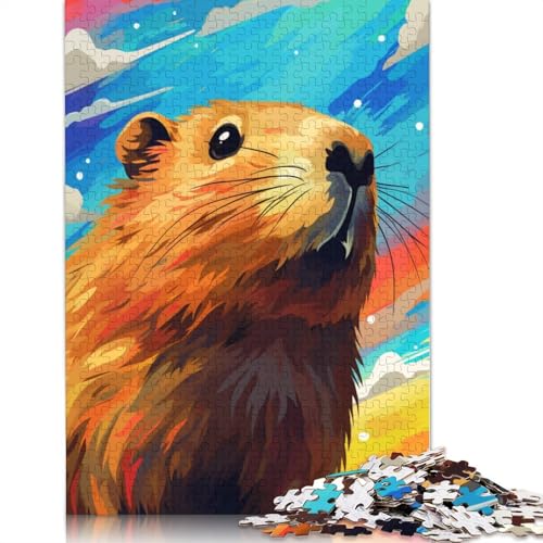 Puzzle für Erwachsene Capybara, 1000 Teile, Puzzle für Erwachsene und Kinder ab 12 Jahren, Kartonpuzzle, Denksportaufgabe, 38 x 26 cm von LiJianXXR