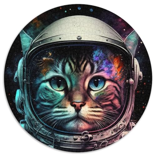 Puzzle für Erwachsene mit 1000 Teilen, Motiv: Katzen-Astronaut, rund, 1000 Teile, Puzzle für Erwachsene, Spaß für die ganze Familie, Basteln, perfekt für Geburtstage, Feiertage, 67,5 x 67,5 cm Puzzle für Erwachsene mit 1000 Teilen, Motiv: Katzen-Astronaut, rund, 1000 Teile, Puzzle für Erwachsene, Spaß für die ganze Familie, Basteln, perfekt für Geburtstage, Feiertage, 67,5 x 67,5 cm von LiJianXXR