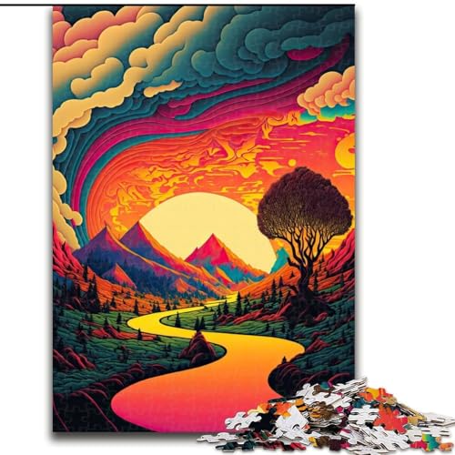 Puzzle für Erwachsene mit 1000 Teilen, psychedelische Puzzles aus Karton, anspruchsvolles Denkspiel für Teenager, perfekt als Heimdekoration oder Geschenk, 1000 Stück(26x38cm) von LiJianXXR