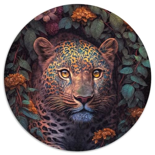 Puzzle für Erwachsene mit 1000 Teilen „Der geblümte Leopard“, runde Puzzles mit 1000 Teilen für Erwachsene, Spaß für die ganze Familie, Basteln, perfekt für Geburtstage, Feiertage, 67,5 x 67,5 cm Puzzle für Erwachsene mit 1000 Teilen „Der geblümte Leopard“, runde Puzzles mit 1000 Teilen für Erwachsene, Spaß für die ganze Familie, Basteln, perfekt für Geburtstage, Feiertage, 67,5 x 67,5 cm von LiJianXXR