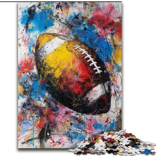 Puzzle für Erwachsene und Jugendliche, 1000 Teile, American Football, Lernspiele, Heimdekoration, geeignet als Schreibtischdekoration (Größe 50x75cm) von LiJianXXR
