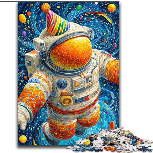 Puzzle für Erwachsene und Jugendliche, 1000 Teile, Astronautengeburtstag, Spielzeug, Lernspiele, Stressabbau, Stärkung der Liebe zwischen Paaren (Größe 26x38cm) von LiJianXXR