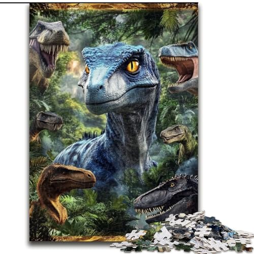 Puzzle für Erwachsene und Jugendliche, 1000 Teile, Dinosaurier, Spielzeug, Lernspiele, Stressabbau, Stärkung der Liebe zwischen Paaren (Größe 50x75cm) von LiJianXXR
