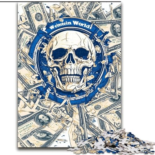 Puzzle für Erwachsene und Jugendliche, 1000 Teile, Dollar und Totenkopf, Spielzeug, Lernspiele, Stressabbau, Stärkung der Liebe zwischen Paaren (Größe 50x75cm) von LiJianXXR