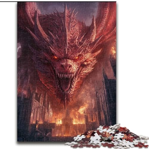 Puzzle für Erwachsene und Jugendliche, 1000 Teile, Fantasy-Drache, Spielzeug, Lernspiele, Stressabbau, Stärkung der Liebe zwischen Paaren (Größe 50x75cm) von LiJianXXR