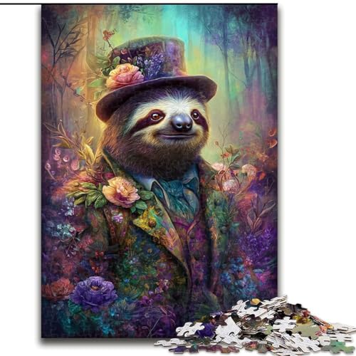 Puzzle für Erwachsene und Jugendliche, 1000 Teile, Faultier, Lernspiele, Heimdekoration, geeignet für die Schreibtischdekoration (Größe 50x75cm) von LiJianXXR