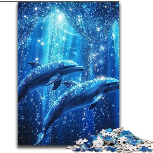 Puzzle für Erwachsene und Jugendliche, 1000 Teile, Galaxie-Delfin, Lernspiele, Heimdekoration, geeignet für die Schreibtischdekoration (Größe 50x75cm) von LiJianXXR