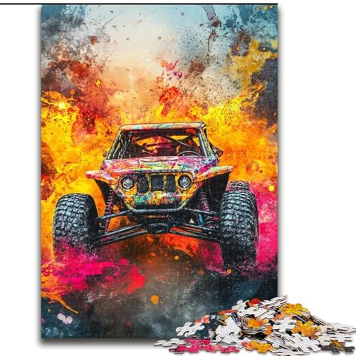Puzzle für Erwachsene und Jugendliche, 1000 Teile, Geländefahrzeuge, Lernspiele, Heimdekoration, geeignet für die Schreibtischdekoration (Größe 26x38cm) von LiJianXXR