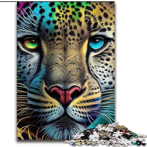 Puzzle für Erwachsene und Jugendliche, 1000 Teile, Gepard, Pop-Art-Tier, Lernspiele, Heimdekoration, geeignet als Schreibtischdekoration (Größe 50x75cm) von LiJianXXR